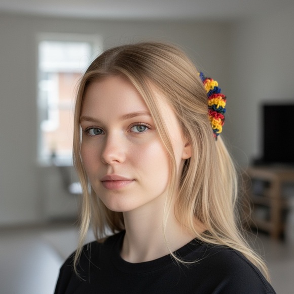 Colorful Multicolor Hair Scrunchie - Picture 2 of 6